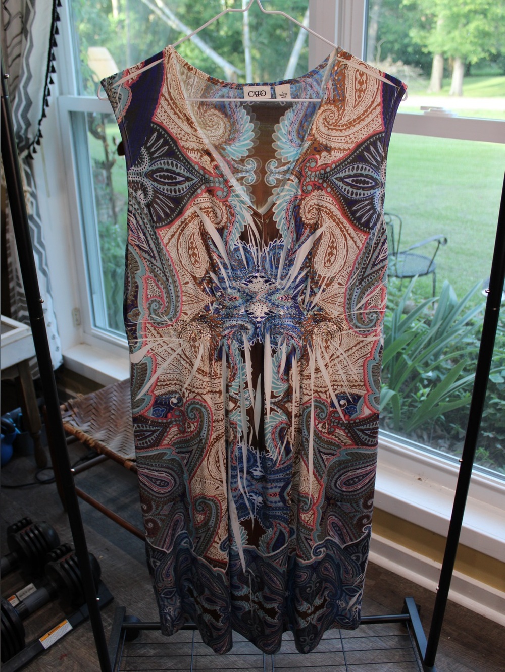 Cato Paisley Sleeveless Shift Dress | Women’s | Boho Midi Dress